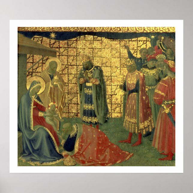 Pôster Adoração do Magi, detalhes de um painel predella (Frente)