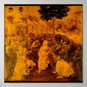 Pôster Adoração dos Magi por Leonardo da Vinci