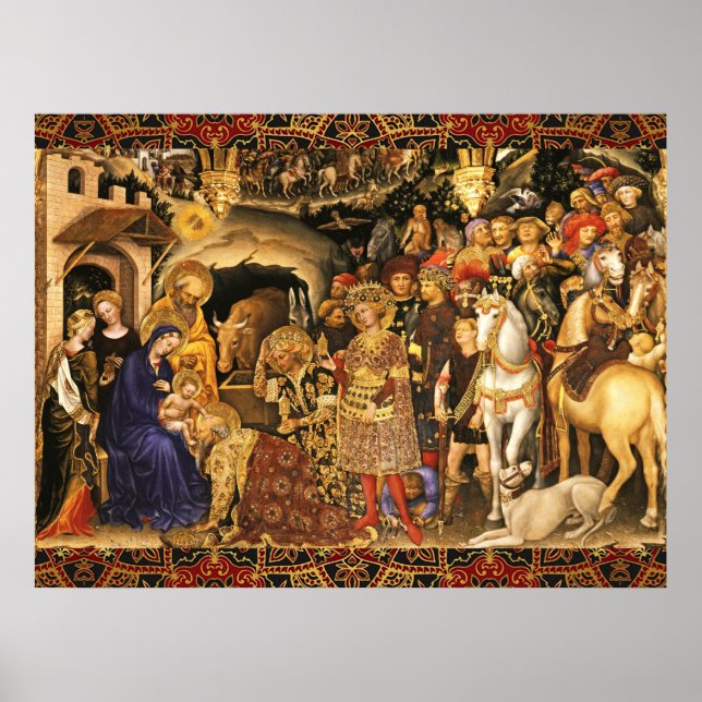Poster ADORAÇÃO DOS MAGOS Gentile Da Fabriano, Natal (Frente)