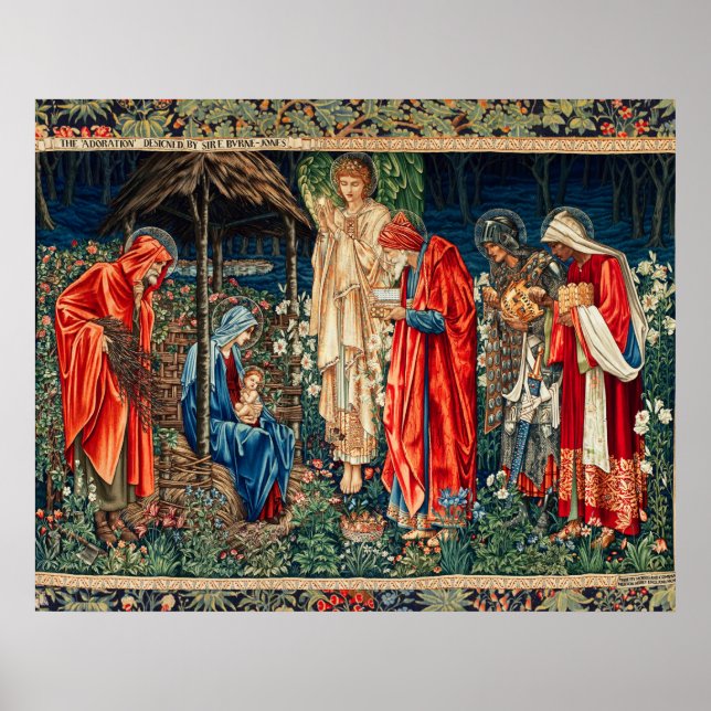 Poster ADORAÇÃO DOS MAGOS Morris,Burne-Jones Natal (Frente)