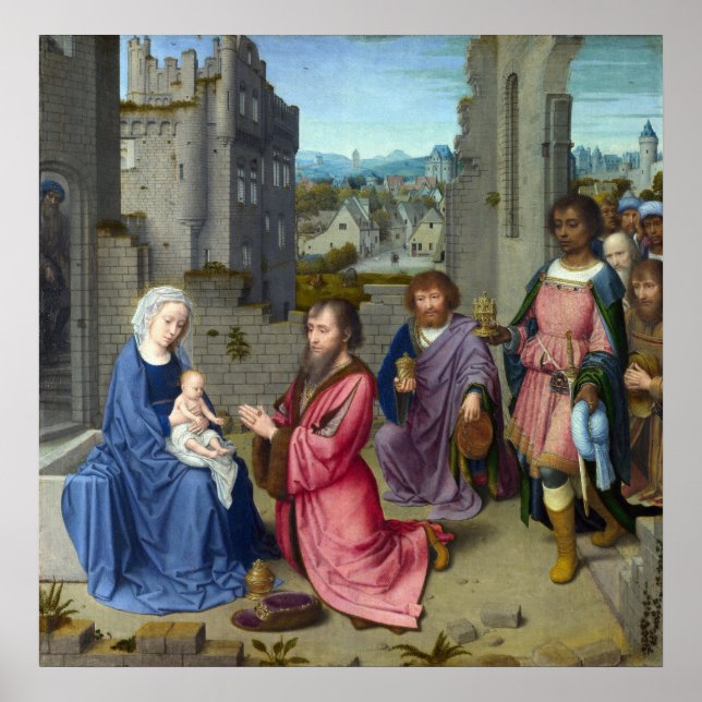 Poster Adoração dos Reis - Gerard David - c1475 (Frente)