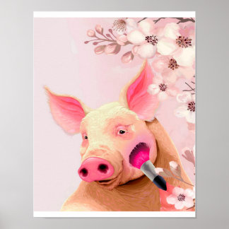 Poster adorador de porcos de beleza