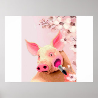 Poster adorador de porcos de beleza