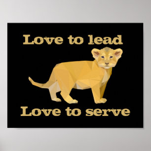 Poster Adoraria levar amor a servir o leão preto