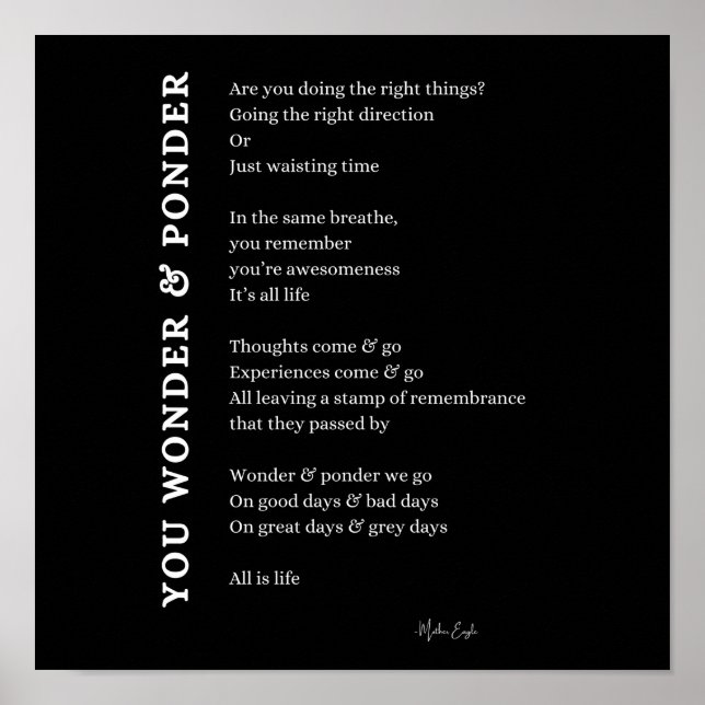 Poster Adoraria que se apaixonasse por si mesma poema de  (Frente)