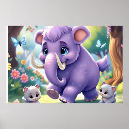 Poster Adorável Baby Mammoth