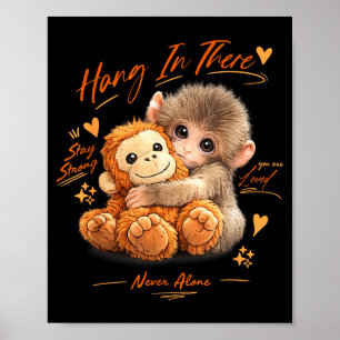Poster Adorável bebê macaco fofo soco homens mulheres cri