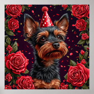 Poster Adorável Cachorrinho Comemora Aniversário