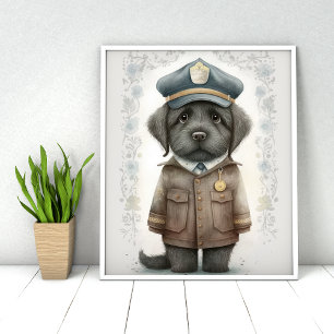 Poster Adorável: Cachorro Policial Bonitinho