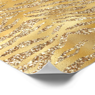 Poster Adorável Estampa de Pele de Tigre Dourado Amante d