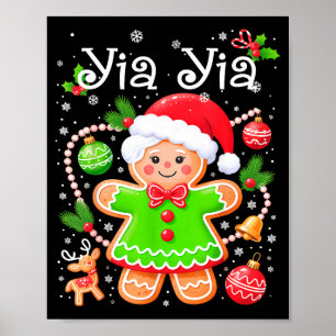 Poster Adorável Família de Biscoito de Gengibre Yia Yia N