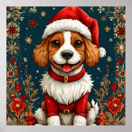 Poster Adorável Puppy Natal