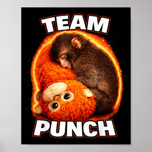 Poster Adorável soco de macaco bebê gráfico time soco gra