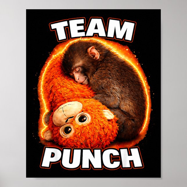 Poster Adorável soco de macaco bebê gráfico time soco gra (Frente)