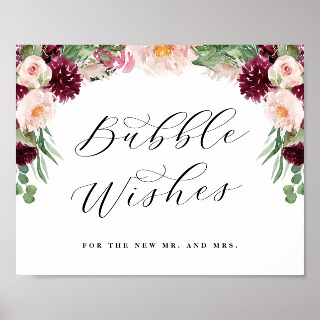 Poster Adore Floral Bubbles - Novo Sinal de Casamento Sen (Frente)