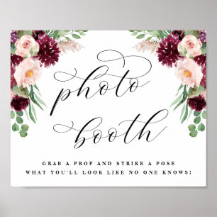 Poster Adore sinal de Recepção de casamento Floral Phot