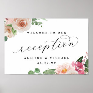 Poster Adore Sinalizador de Boas-vindas de Recepção Flora