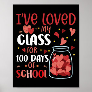 Poster Adorei minha turma por 100 dias de professor