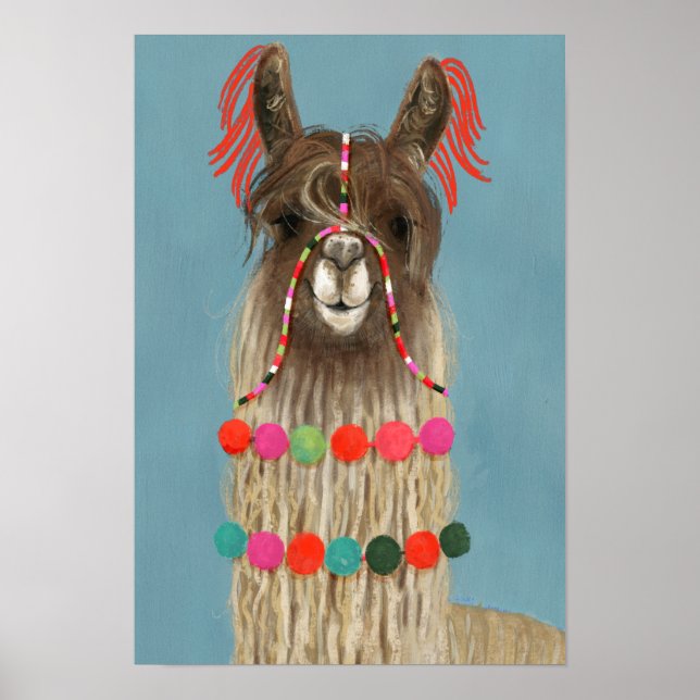 Poster Adorned Llama - Brown (Frente)