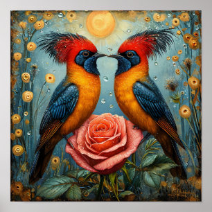 Poster Adorno de pássaros