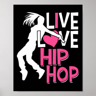 Poster Adoro Dança De Hip Hop - Coração Rosa E Dança De H
