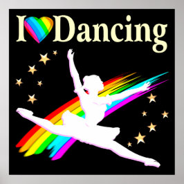 PÔSTER ADORO DANÇAR BALLERINA DESIGN