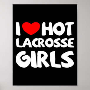 Poster Adoro Hot Lacrosse Meninas Engraçadas Esporte Card