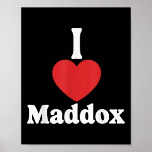 Poster Adoro Maddox Heart Groovy Personalizado Nome Maddo