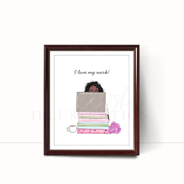 Poster adoro o meu trabalho, ilustração. (Criador carregado)
