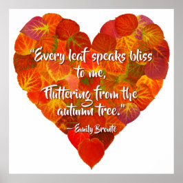 Pôster Adoro o outono - Vermelho Aspen Leaf Heart 1, Bron