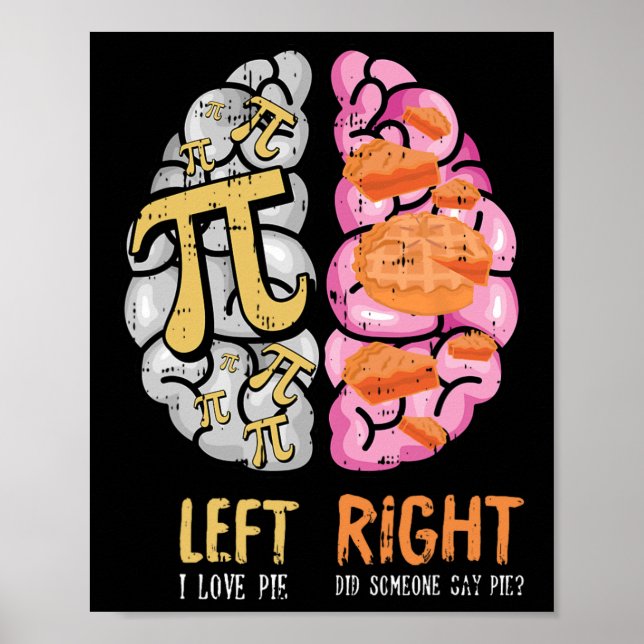 Poster Adoro Pie Pi Day Símbolos Engraçados De Matemática (Frente)