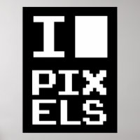 Adoro Pixels, design de geek, arte de pixel