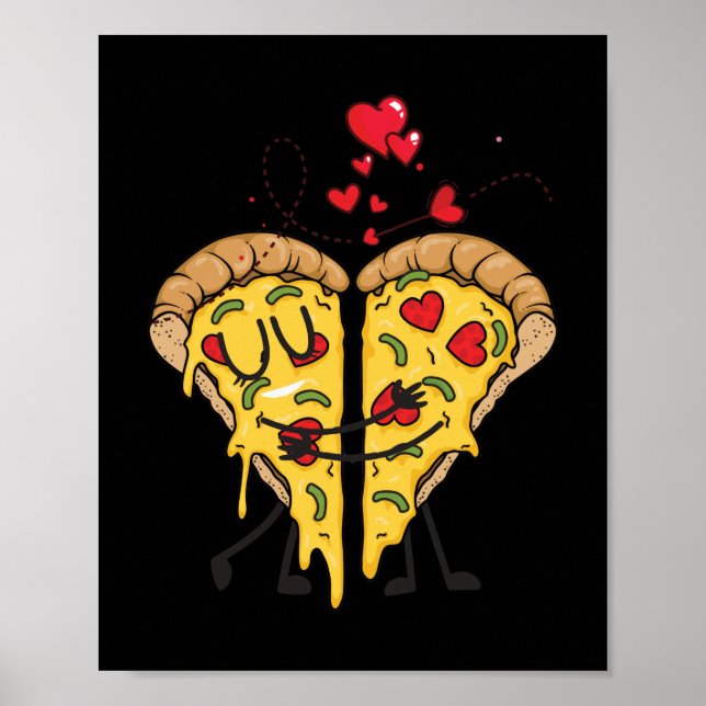 Poster Adoro Pizza Divertida Rápida Comida (Frente)