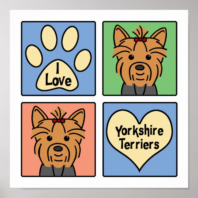Poster Adoro Yorkshire Terriers (Frente)