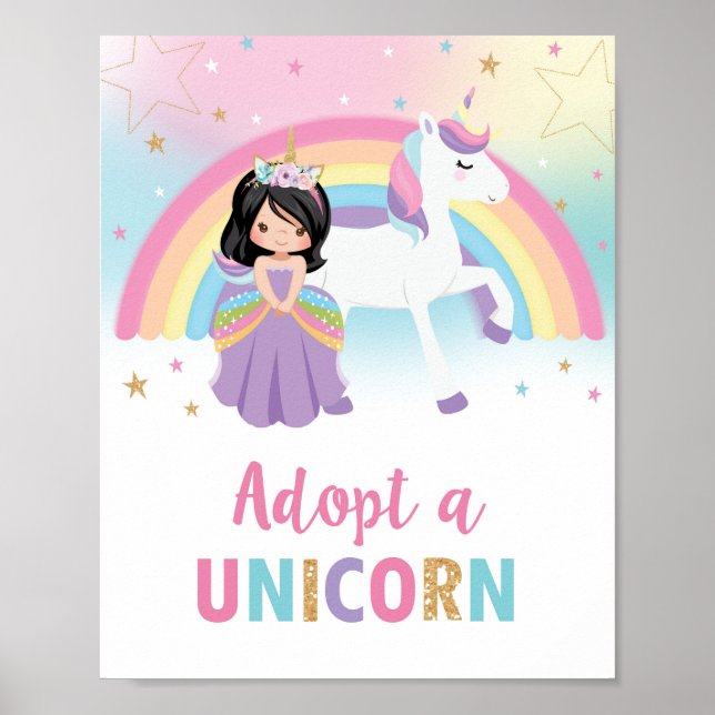 Poster Adotar um Sinal de Aniversário da Princesa do Unic (Frente)