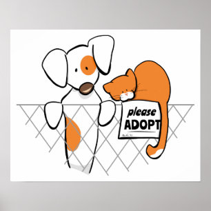 Poster Adote o remendo & o Rusty™ dos animais de