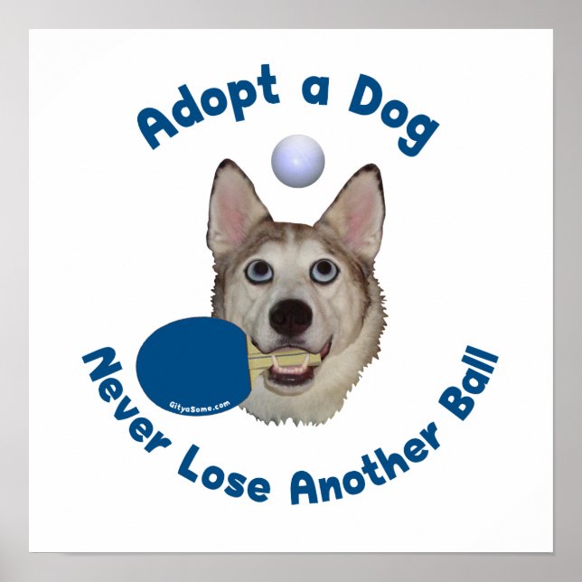 Pôster Adote um Ping Pong Cachorro (Frente)