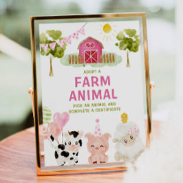 Poster Adote uma Fazenda Animais Garota do Barnyard Anive