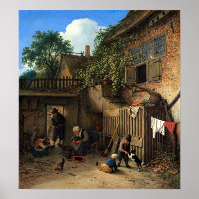 Poster Adriaen van Ostade O Quintal De Algodão (Frente)