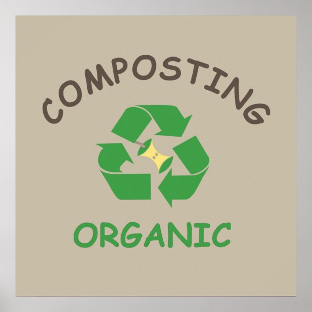 Poster adubo compostagem compostor agricultura orgânica (Frente)