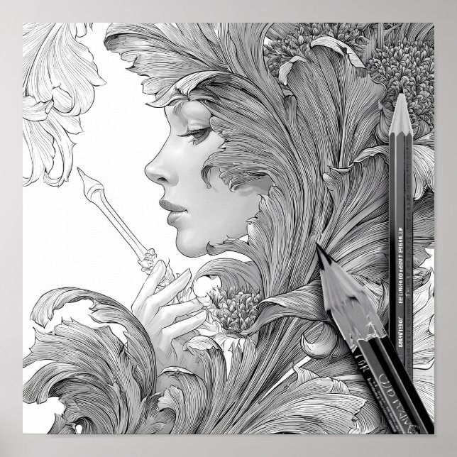 Poster Adult Coloring Blending and Shading Technique (Frente)