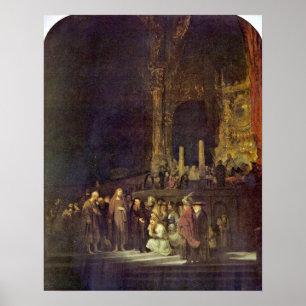 Poster Adultèrio recolhido mulher por Rembrandt Van Rijn