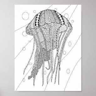 Poster adulto da coloração das medusa