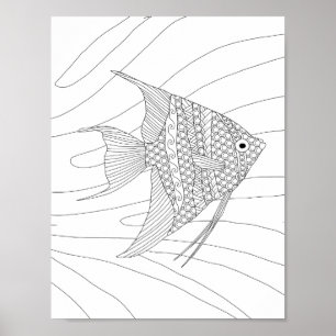 Poster adulto da coloração do Angelfish