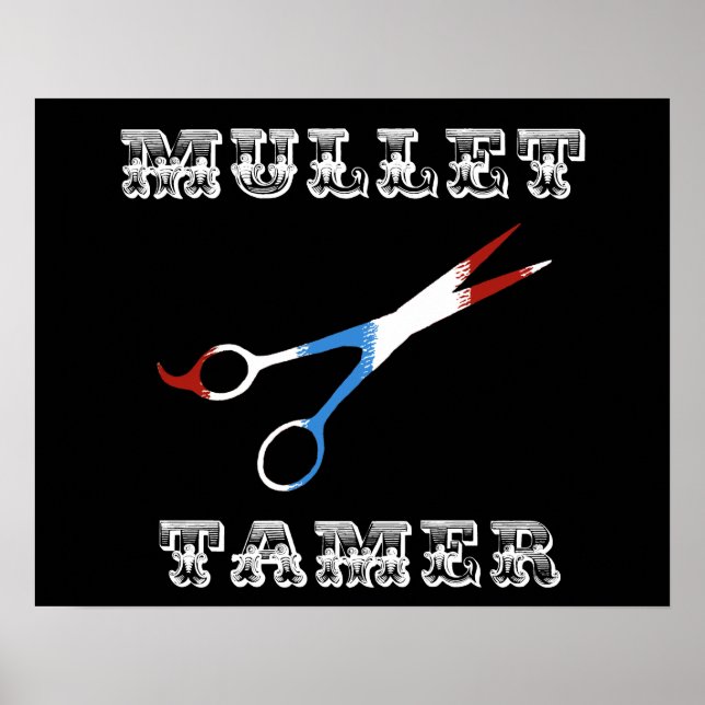 Poster adulto de mullet engraçado barber (Frente)