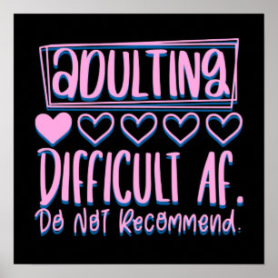 Poster Adultos Engraçados Difíceis AF Não Recomendariam