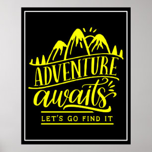 Poster Adventure Aguarda Vamos Ir Encontrá-Lo