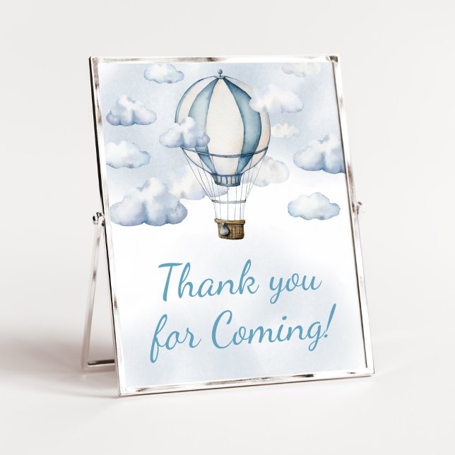 Poster Adventure Aguarde Obrigado por vir (Adventure Awaits Baby Shower Thank you for Coming Sign)