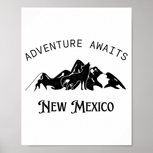 Poster Adventure Awaits Vacation Travel New Mexico  (Frente)