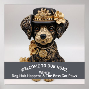 Poster Advertência amigável para animais de estimação